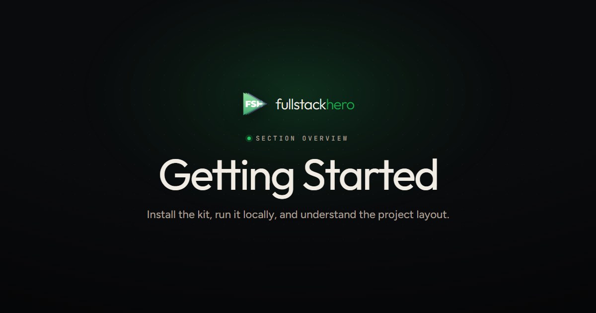 Getting Started with fullstackhero — install and run the kit