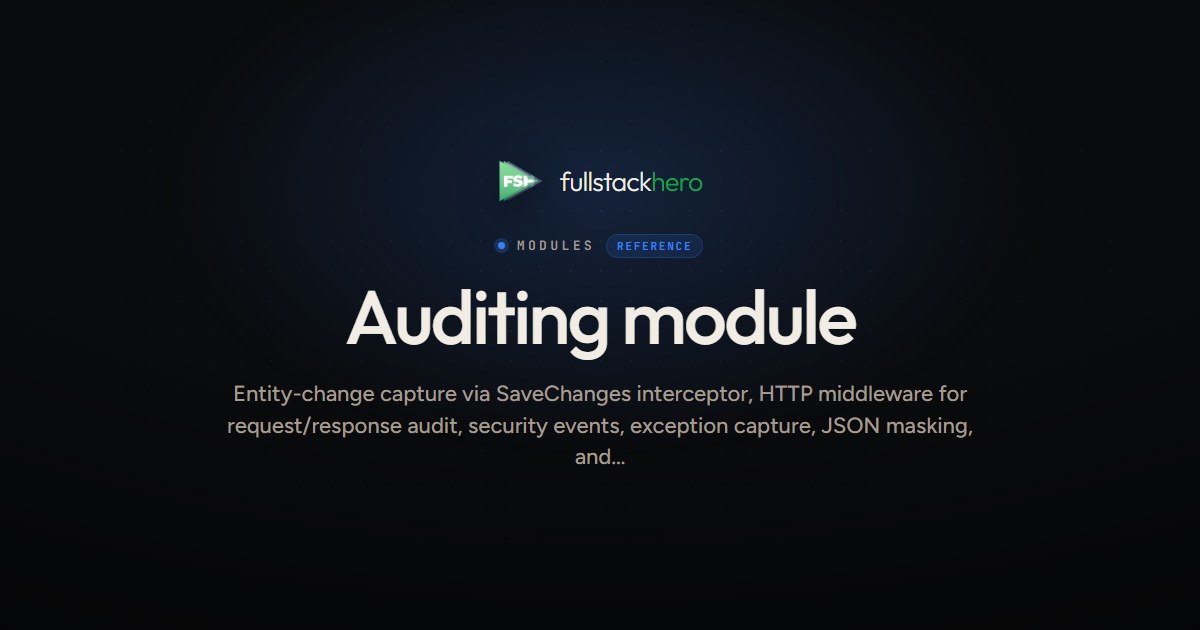 Auditing in .NET 10 — EF Core SaveChanges Interceptor