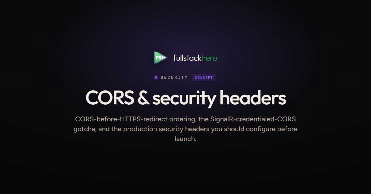 CORS & security headers in .NET 10 — credentialed CORS for