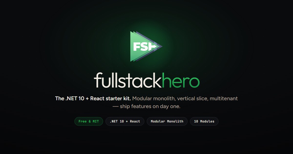 fullstackhero - Free .NET 10 Starter Kit with React UI